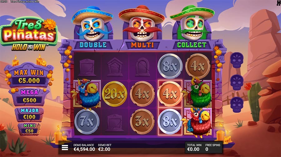 Tres Pinatas Hold & Win