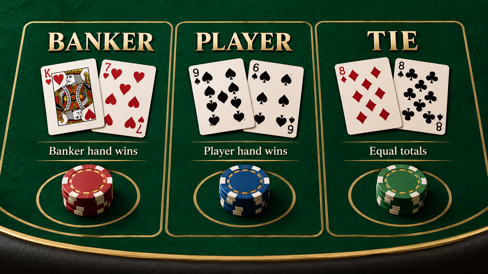 Baccarat Betting Basics: How Banker, Player and Tie Work